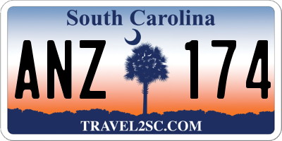 SC license plate ANZ174