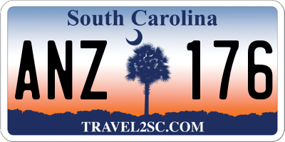 SC license plate ANZ176