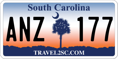 SC license plate ANZ177