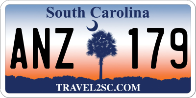 SC license plate ANZ179