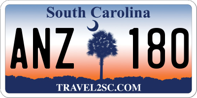 SC license plate ANZ180