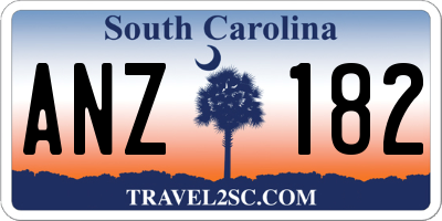 SC license plate ANZ182