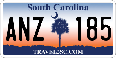 SC license plate ANZ185