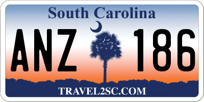 SC license plate ANZ186