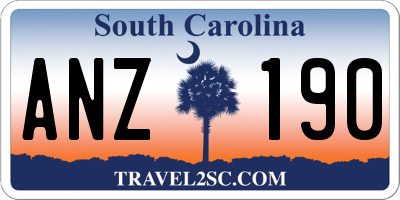 SC license plate ANZ190