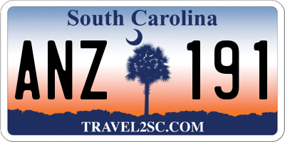 SC license plate ANZ191