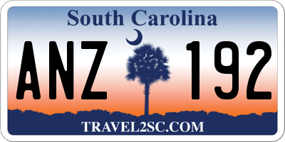 SC license plate ANZ192