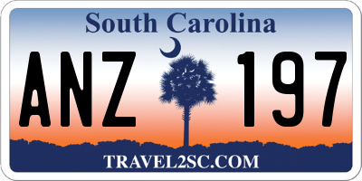 SC license plate ANZ197