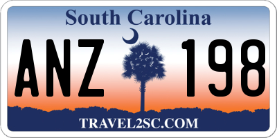 SC license plate ANZ198