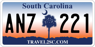 SC license plate ANZ221