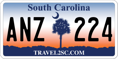 SC license plate ANZ224