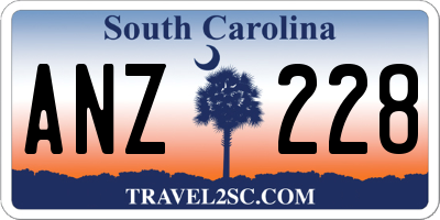 SC license plate ANZ228