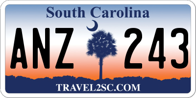 SC license plate ANZ243