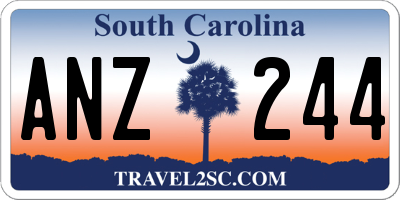 SC license plate ANZ244
