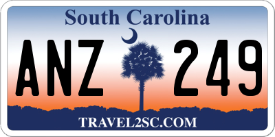 SC license plate ANZ249