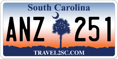 SC license plate ANZ251