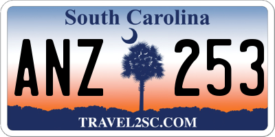 SC license plate ANZ253