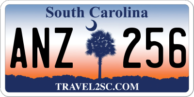 SC license plate ANZ256