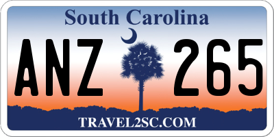 SC license plate ANZ265