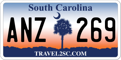 SC license plate ANZ269