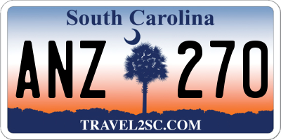 SC license plate ANZ270