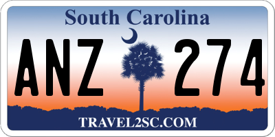 SC license plate ANZ274