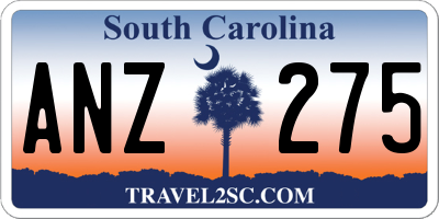 SC license plate ANZ275