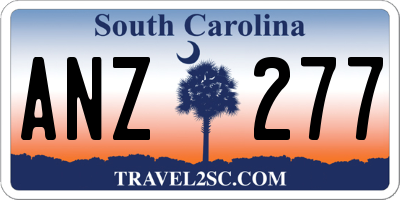 SC license plate ANZ277