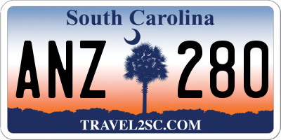 SC license plate ANZ280