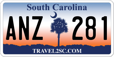SC license plate ANZ281