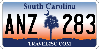 SC license plate ANZ283