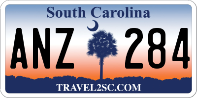 SC license plate ANZ284