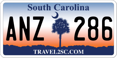 SC license plate ANZ286