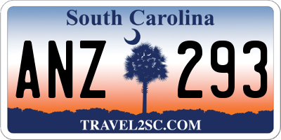 SC license plate ANZ293