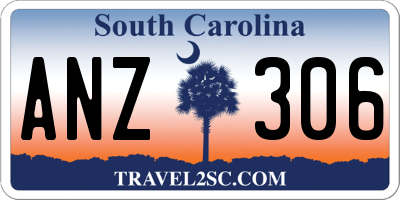 SC license plate ANZ306