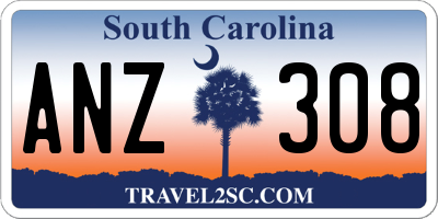 SC license plate ANZ308