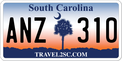 SC license plate ANZ310