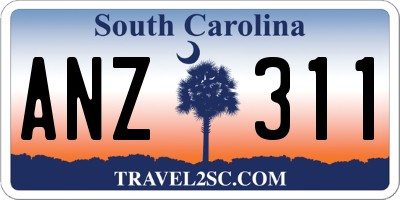 SC license plate ANZ311