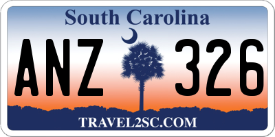 SC license plate ANZ326