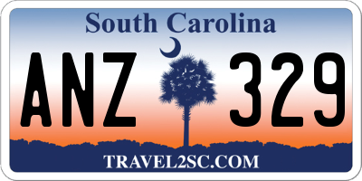 SC license plate ANZ329