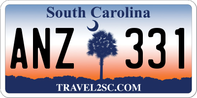 SC license plate ANZ331