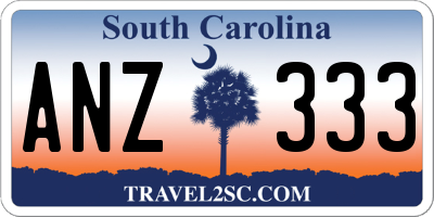 SC license plate ANZ333
