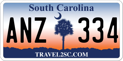 SC license plate ANZ334