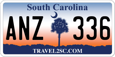 SC license plate ANZ336
