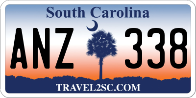 SC license plate ANZ338