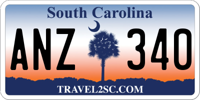 SC license plate ANZ340