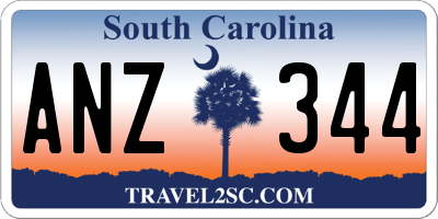 SC license plate ANZ344