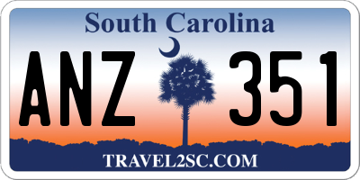 SC license plate ANZ351