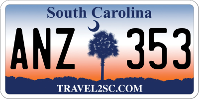 SC license plate ANZ353