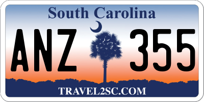 SC license plate ANZ355